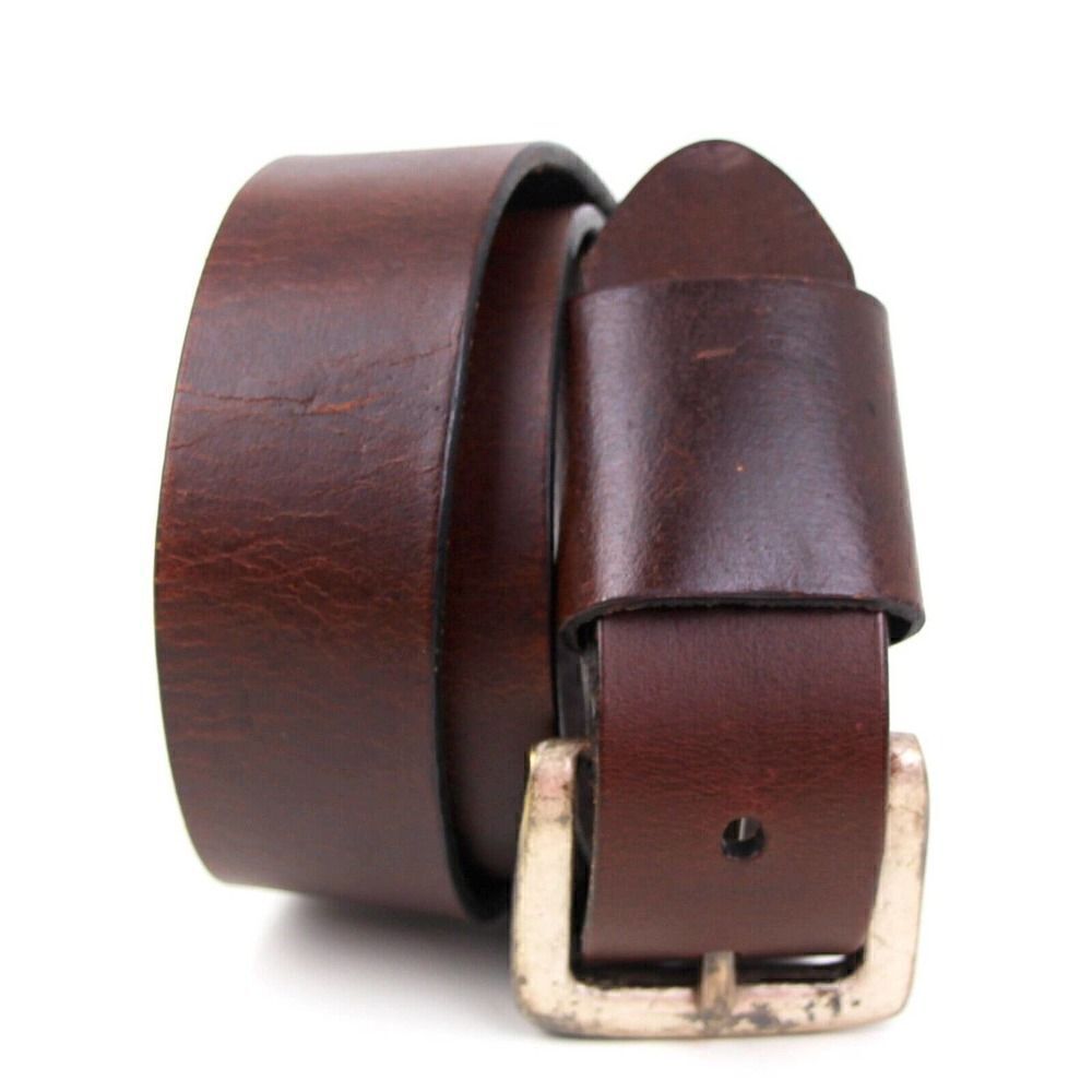 VTG SADDLE BROWN GENUINE LEATHER 1.5"Wd CASUAL DRESS WOMEN'S BELT Sz L (A65